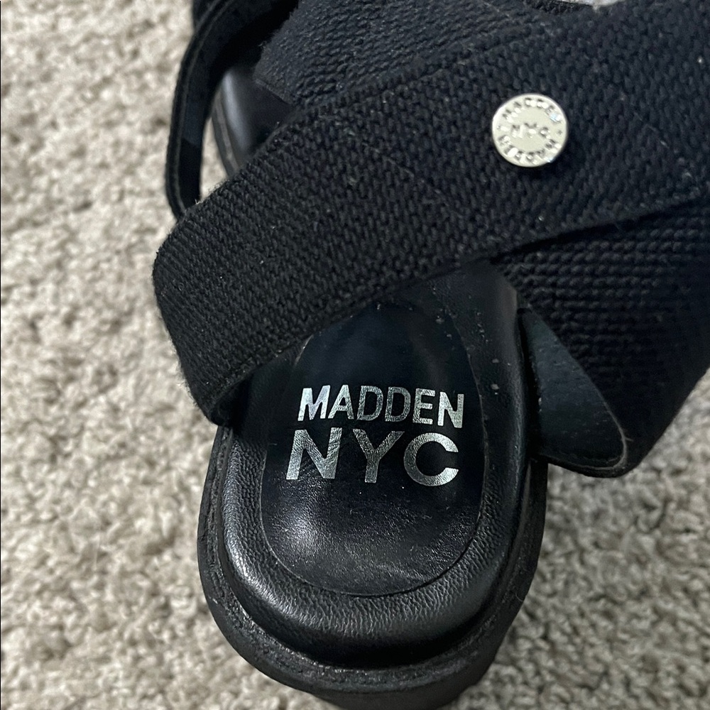 Madden NYC Black Platform Sandals - Picture 2 of 5
